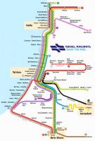 Spoorlijnen in Israël / Bron: Maximilian Dörrbecker (Chumwa), Wikimedia Commons (CC BY-SA-2.5)