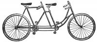 Een tandem is groter dan andere fietssoorten. / Bron: Outing, 1895 (archive.org), Wikimedia Commons (Publiek domein)